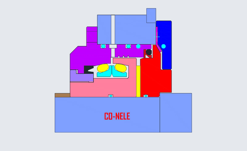 Horizontal shaft concrete mixer sealing device